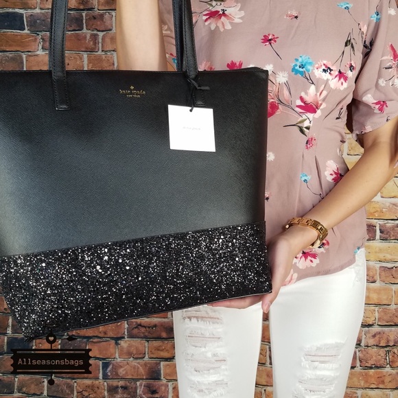 Kate spade LARGE Penny Greta Court Black Tote Bag - Picture 4 of 7